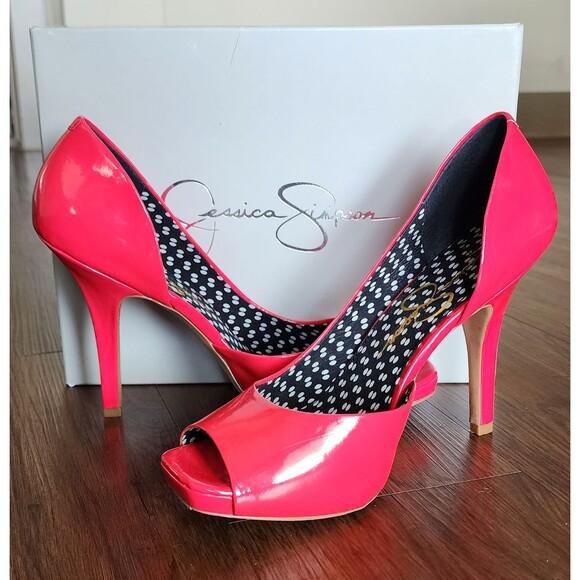 IN BOX Womens Size 8.5M Jessica Simpson HOT FUCHSIA Josette Platform Heels - Picture 1 of 8